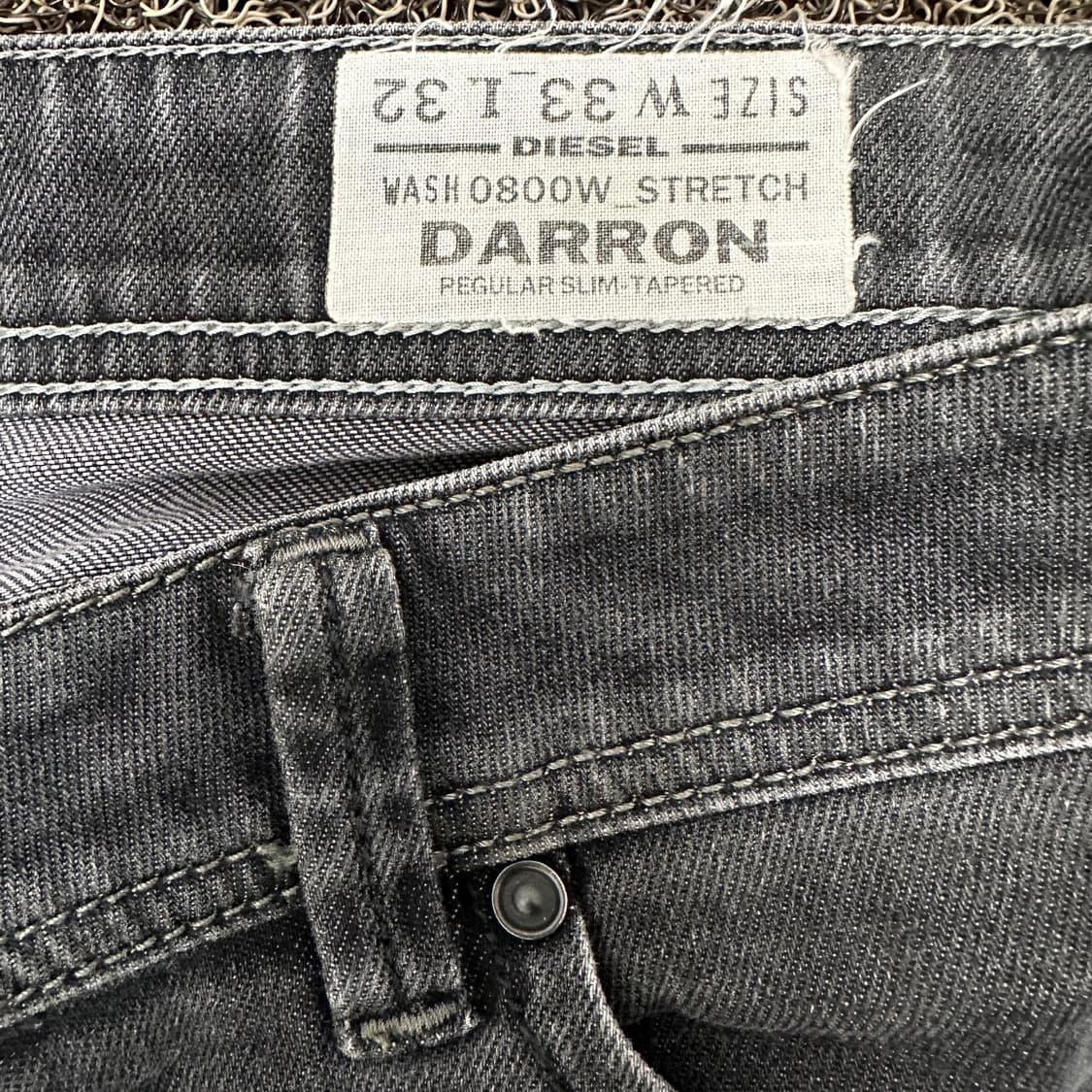 Diesel 디젤 워싱 흑청 데님 청바지 33인치 상품이미지4
