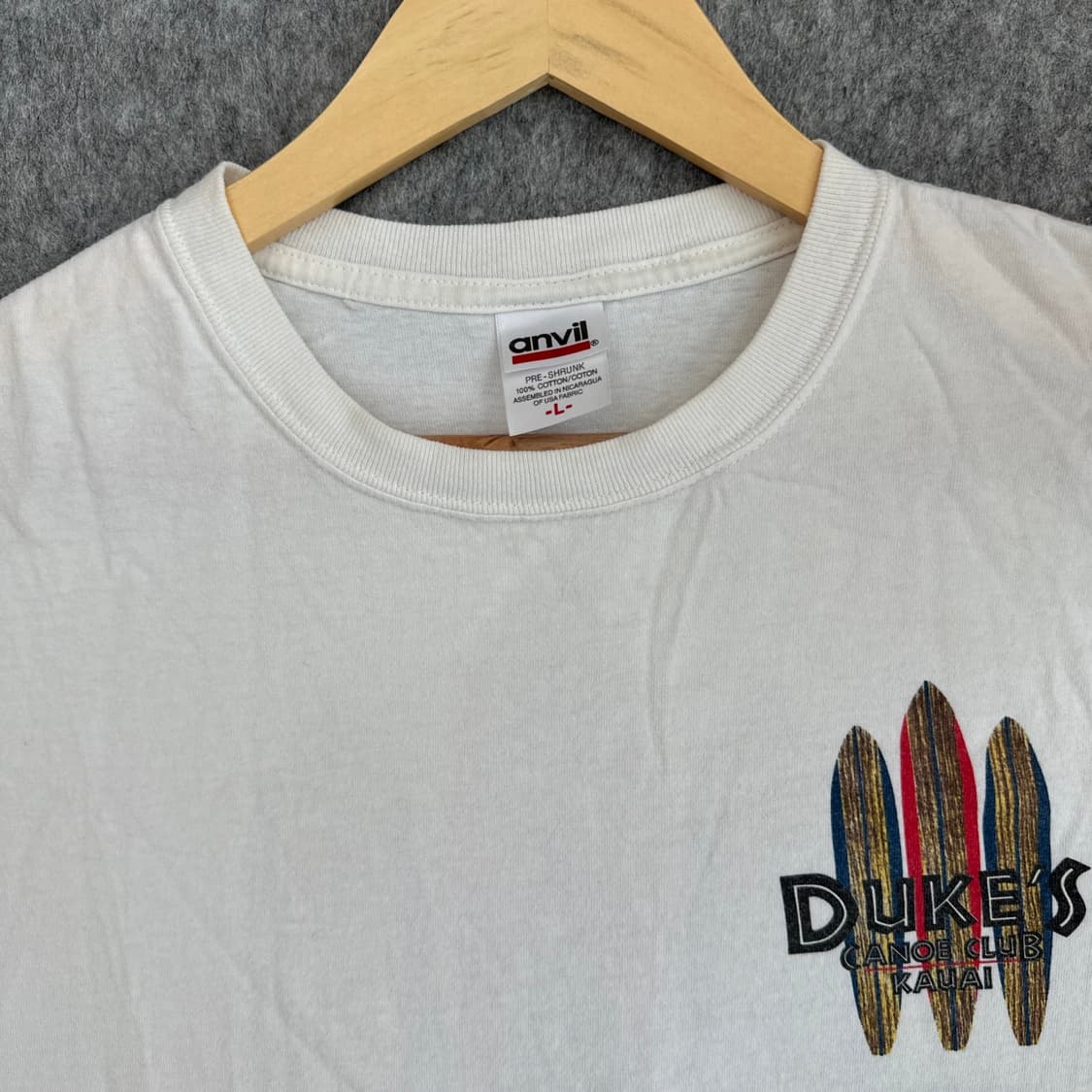 빈티지 Duke’s Waikiki Canoe Club 엔빌 티셔츠 L 사 상품이미지4