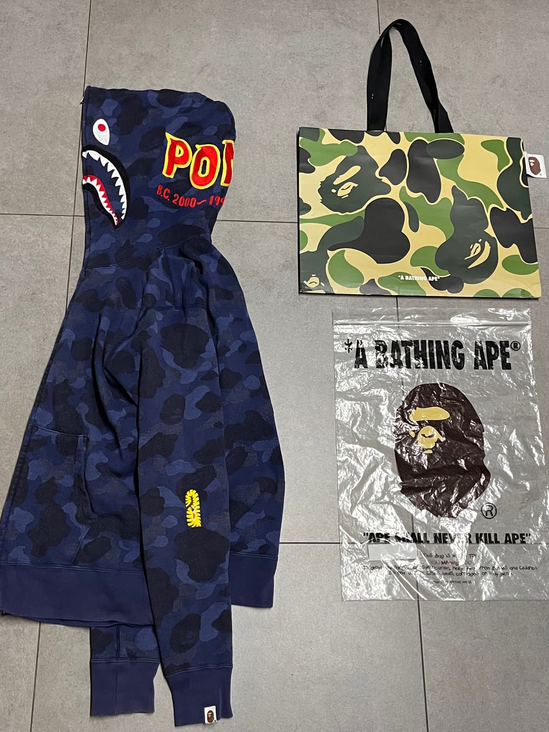 새상품급) 베이프 청계 샤크 후드집업 상품이미지2