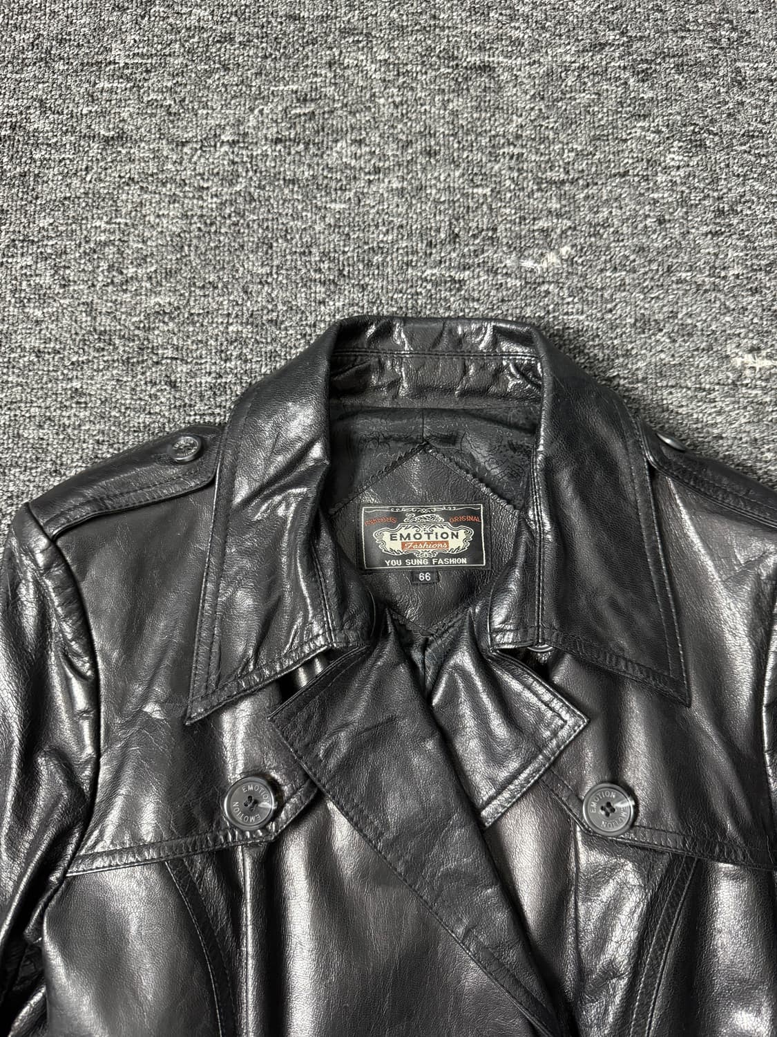 빈티지 레더 트렌치 코트 상품이미지2