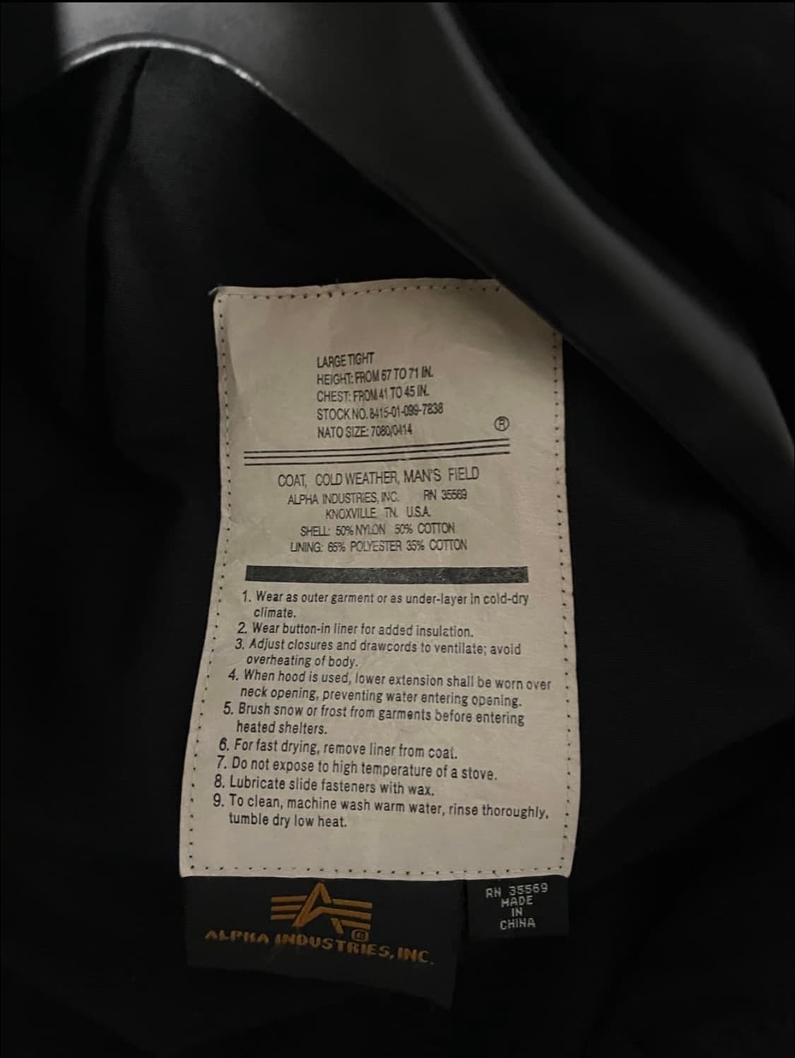 알파인더스트리m65필드자켓 상품이미지3