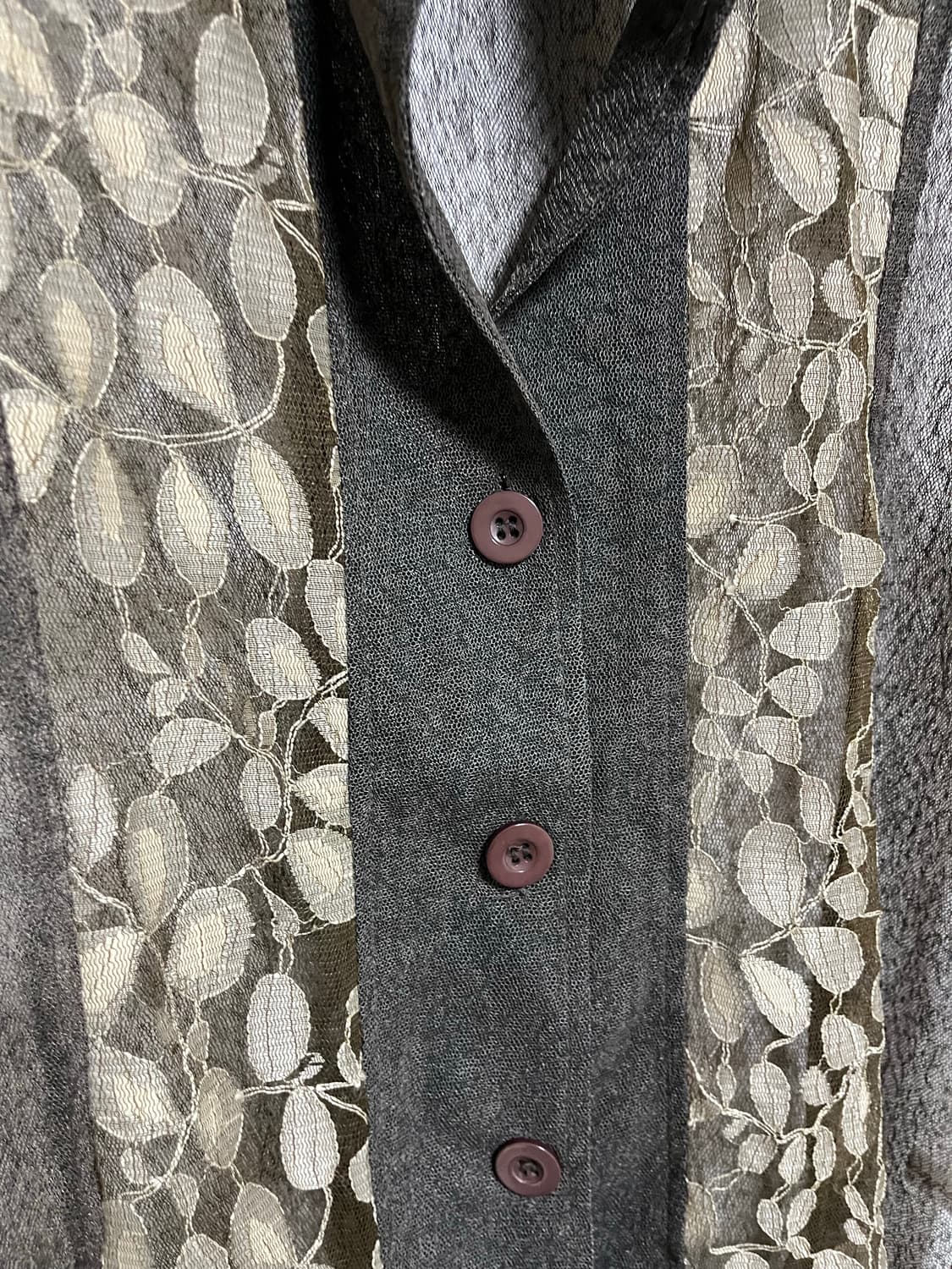 일본 빈티지 여성 레이스 배색 조끼 상품이미지3