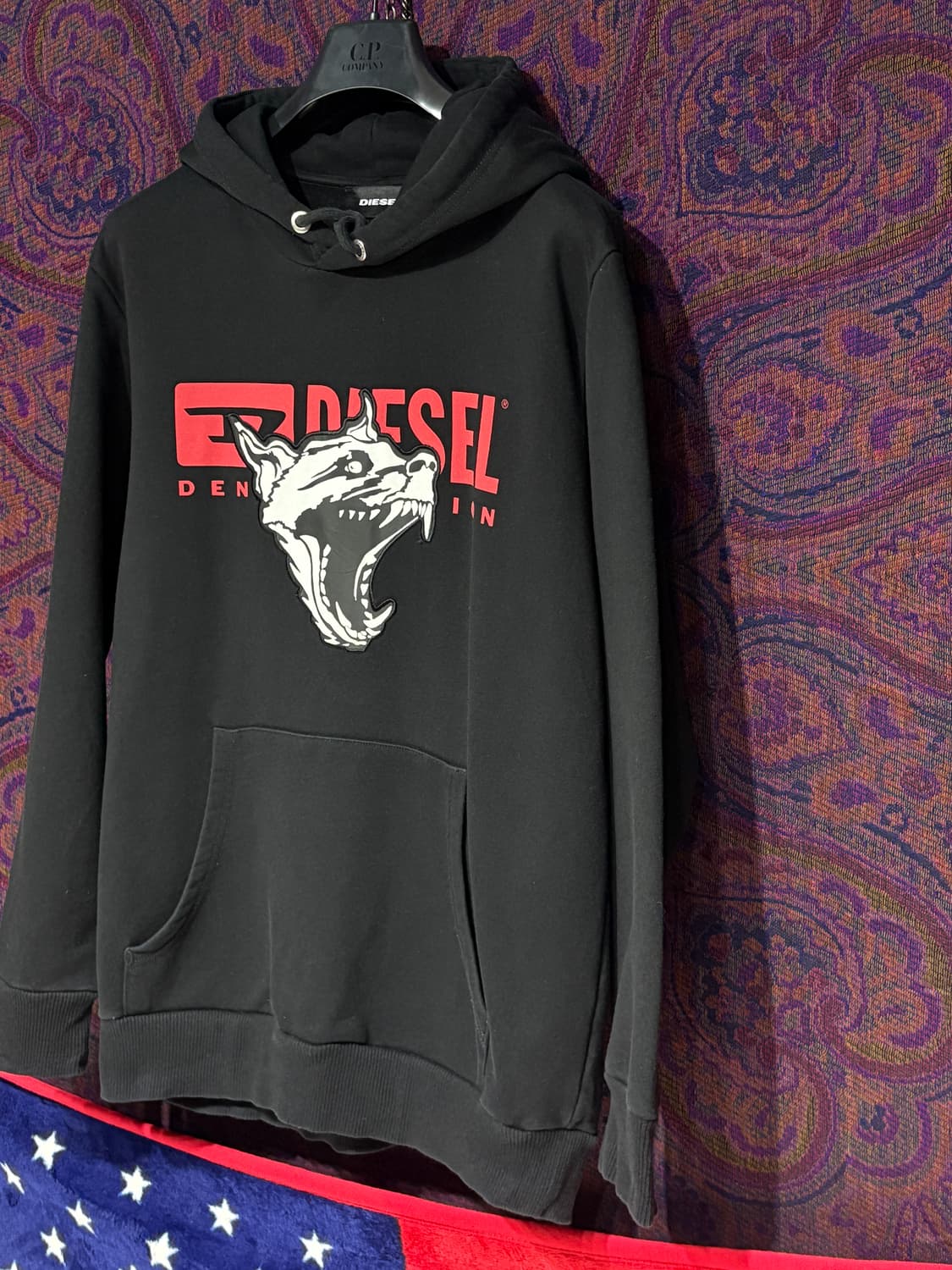 디젤 울프 블랙 후드티 상품이미지2