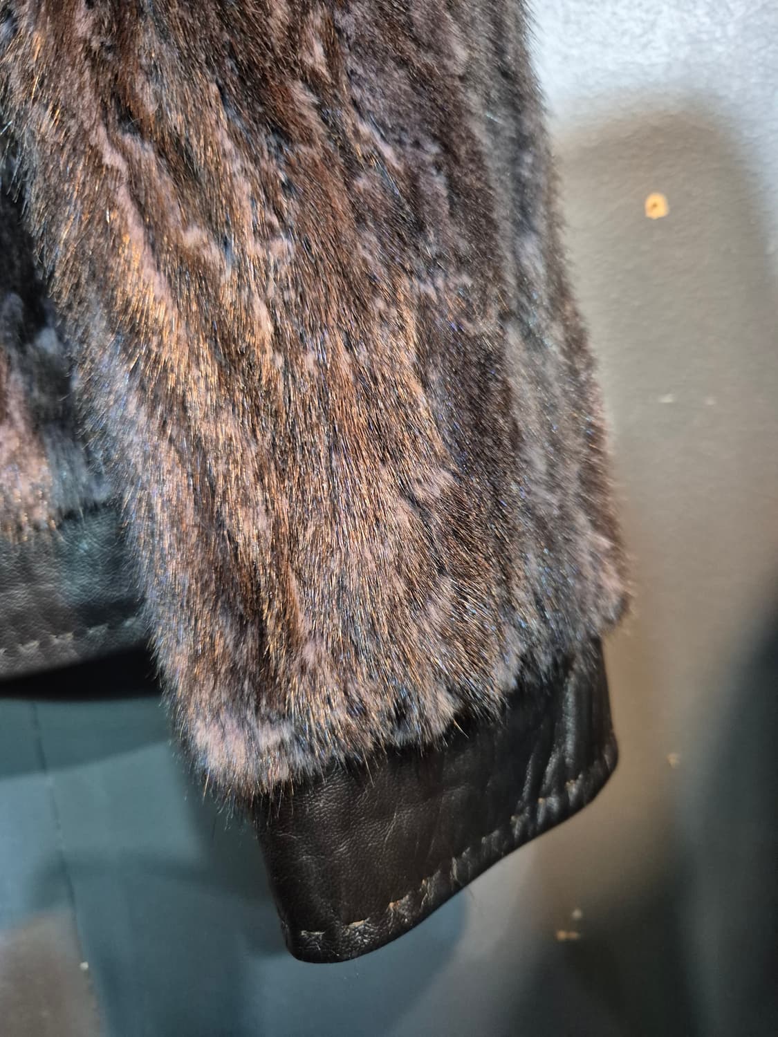 밍크 가죽배색 점퍼 S 상품이미지4