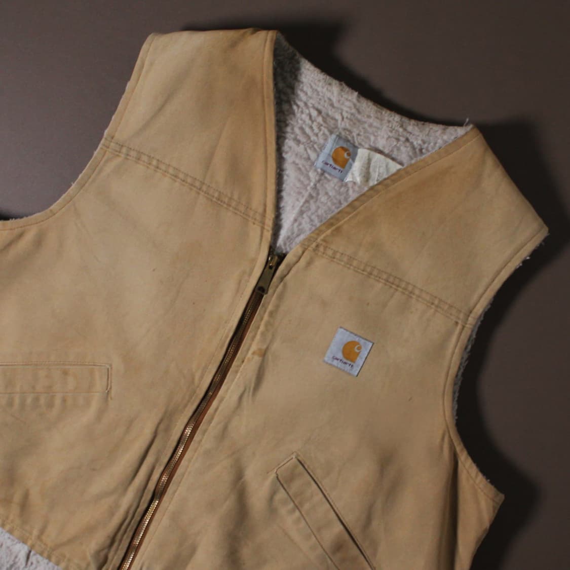 00's Carhartt 칼하트 덕 캔버스 쉐르파 베스트 상품이미지2