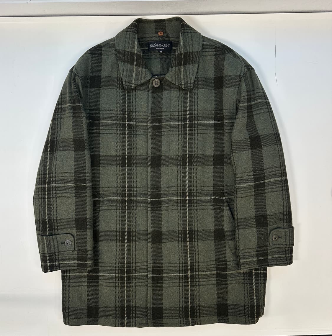 입생로랑 울 체크코트 105 상품이미지2