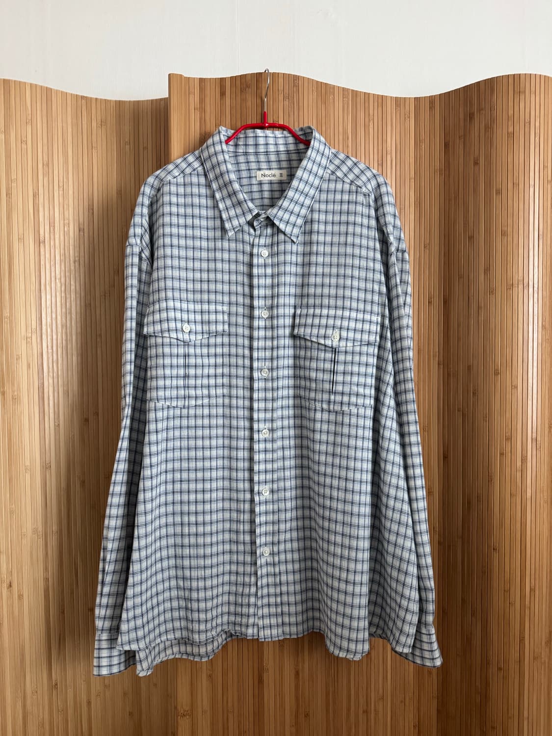 [판매] 노클(Noclé) 체크 워크 셔츠 블루 (3사이즈, 1회 착용) 상품이미지6