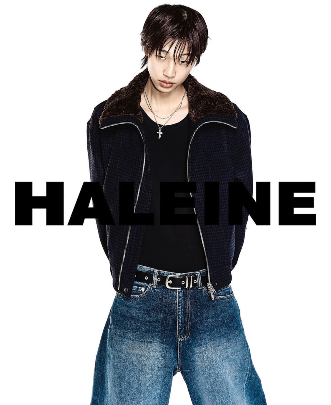 (Navy) 알렌느 하이넥 크롭 울 블루종 (2size) 상품이미지1