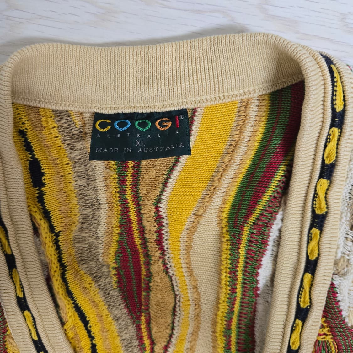 90s Coogi 멀티컬러 3D 케이블니트가디건 상품이미지2