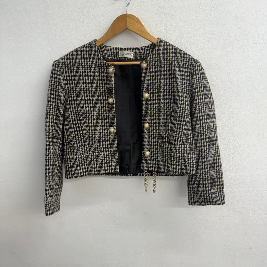 JPN LESQUISSE 하운드투스 크롭 트위드 자켓 os 상품이미지1