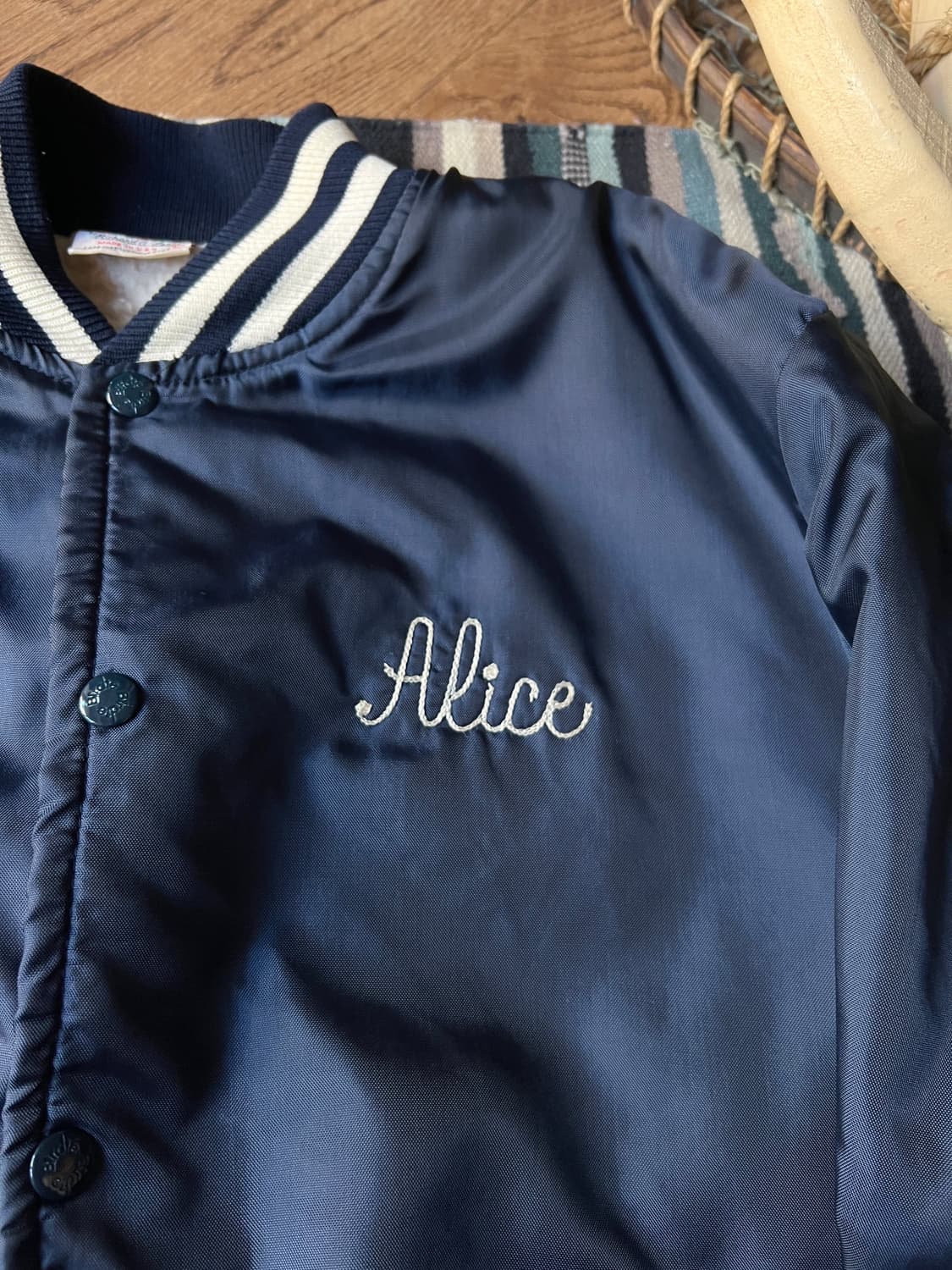 [L]90's Made in USA 체인 스티치 쉐르파 바시티 자켓 상품이미지2