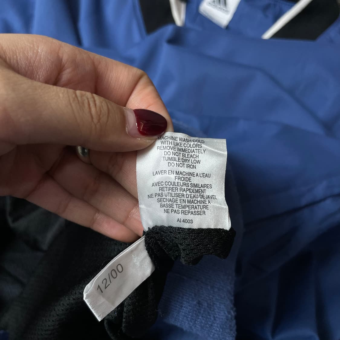 아디다스 블루 폴리 브이넥 웜업 M  상품이미지6