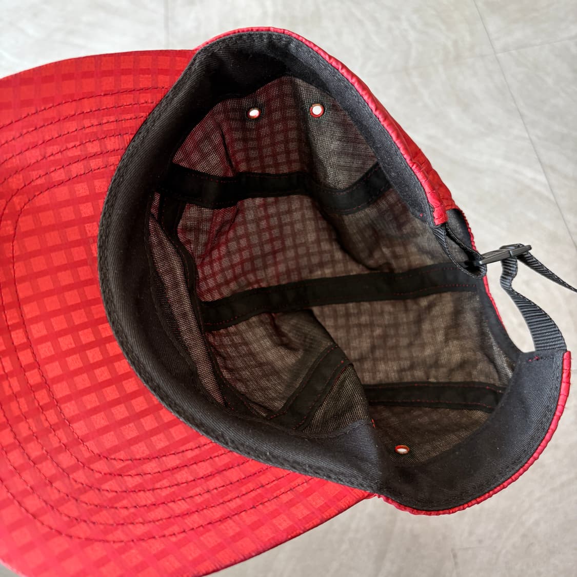 17SS 슈프림 정품 메탈릭 체크 레드 체크 캡 상품이미지4