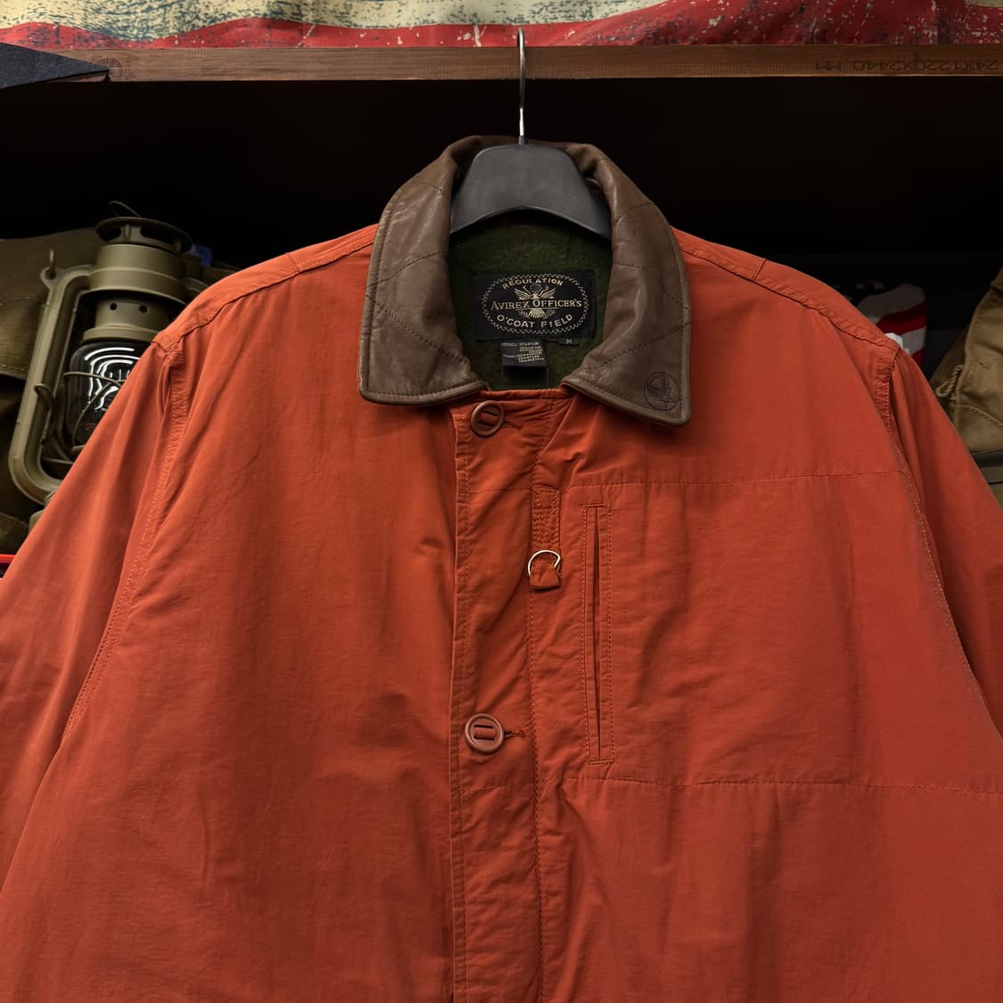 AVIREX 아비렉스 로즈 컬러 레더 카라 밀리터리 필드 코트 헌팅 자켓 상품이미지3