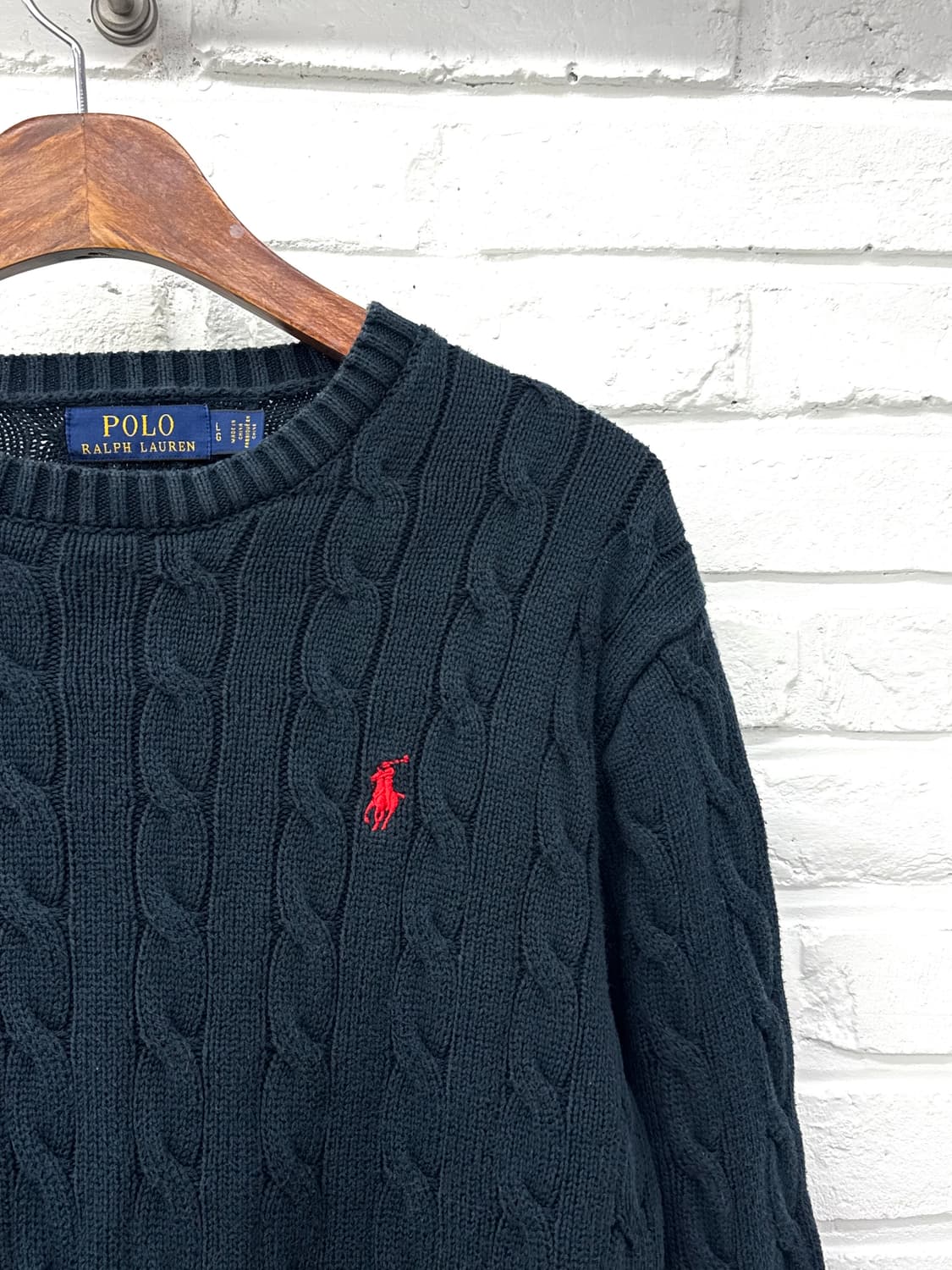 폴로 네이비 꽈베기 니트 상품이미지4