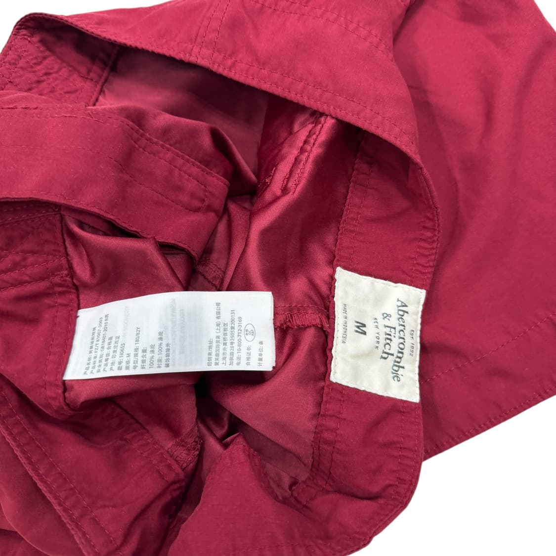 아베크롬비 빈티지 스윔팬츠 수영 반바지 버건디 마룬 레드 M 상품이미지4