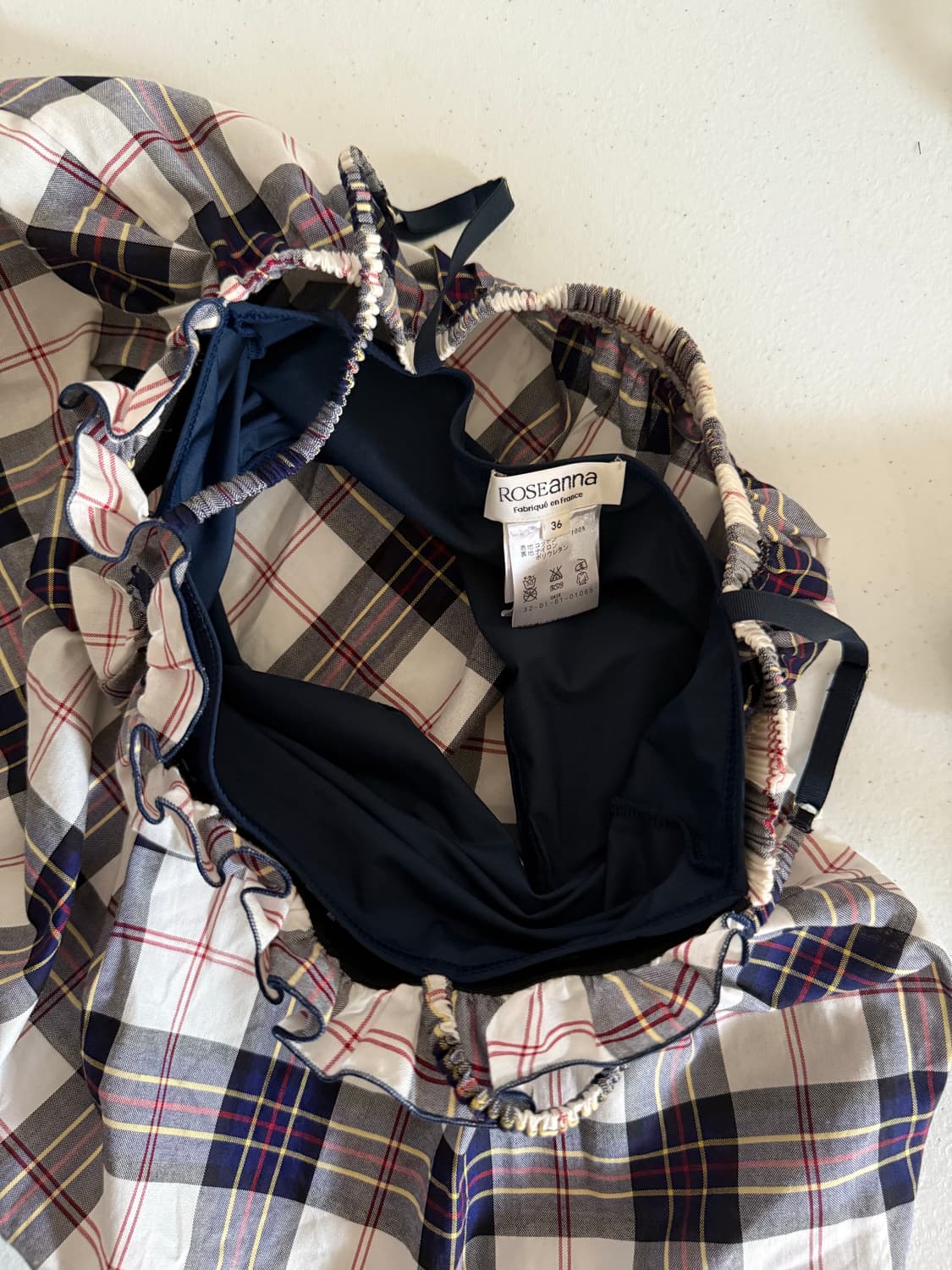 Roseanna check frill bustier top 상품이미지4