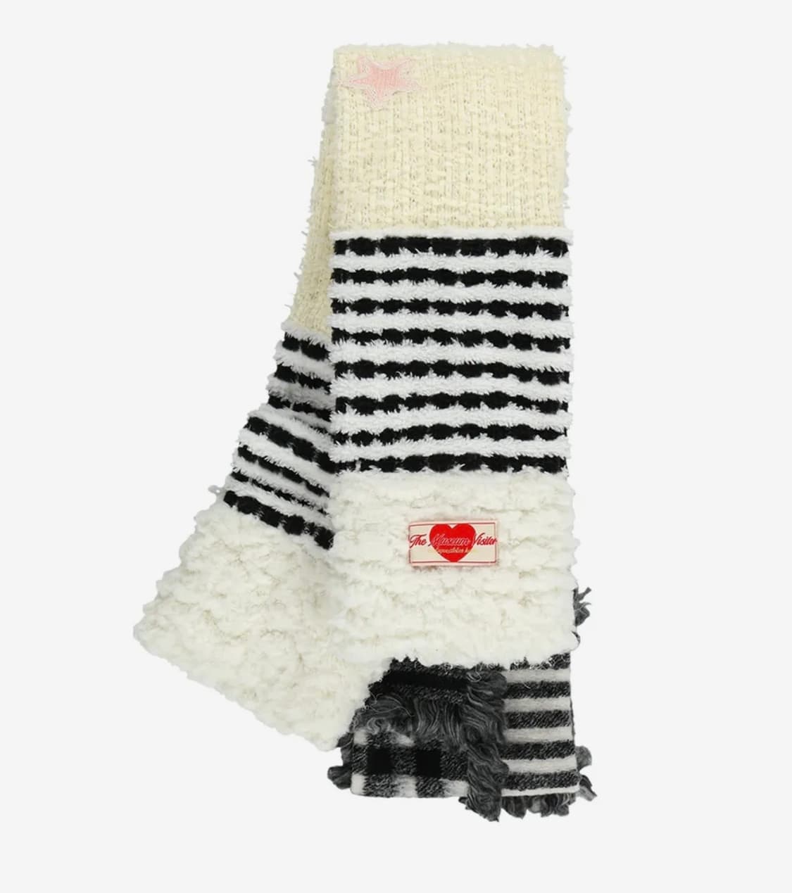 더뮤지엄비지터 패치워크 퍼 머플러 상품이미지2