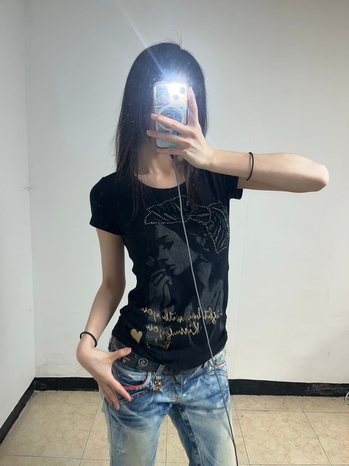 00‘s 글램 시크 프린팅 반팔 상품이미지2