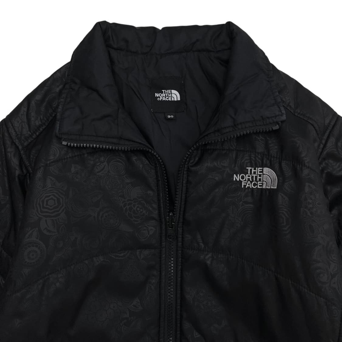 노스페이스 오리엔탈 플라워패턴 로고 블랙 경량 자켓 90 상품이미지5