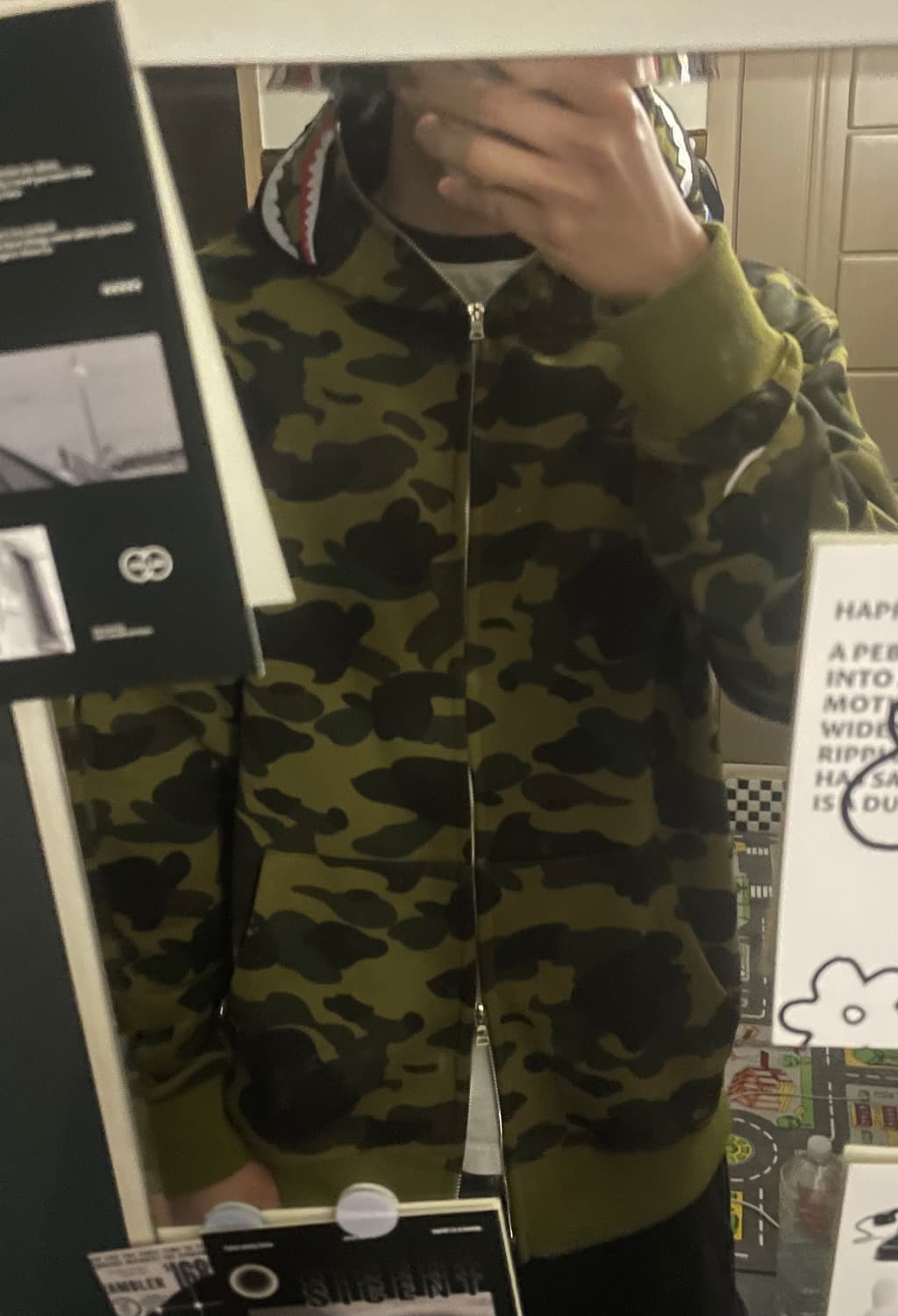 베이프 녹계 후드집업 2XL 상품이미지1