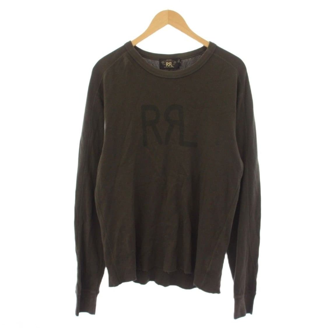 RRL 더블알엘 로고 써멀 롱슬리브 티셔츠 카키 상품이미지1
