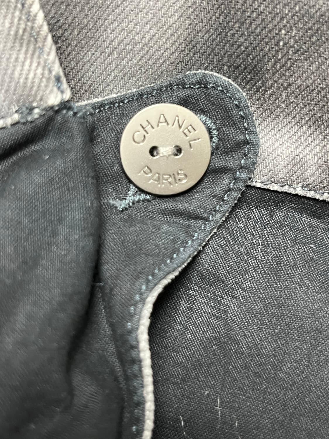 샤넬 블랙 워싱 와이드 데님 팬츠 36 정품 상품이미지3