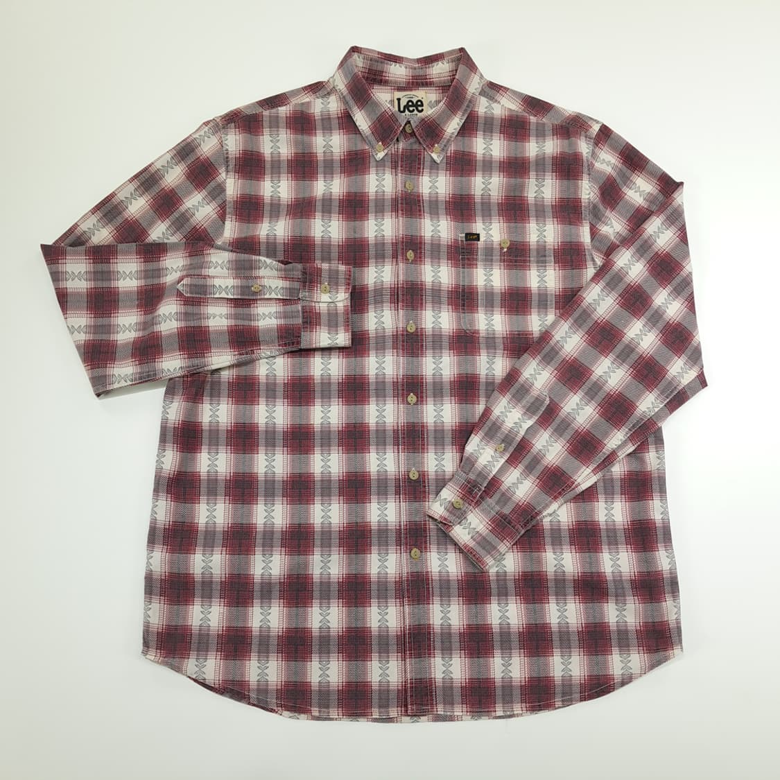 CN921 XL LEE 리 레드 프린팅 타탄체크 긴팔 셔츠 남방 상품이미지2
