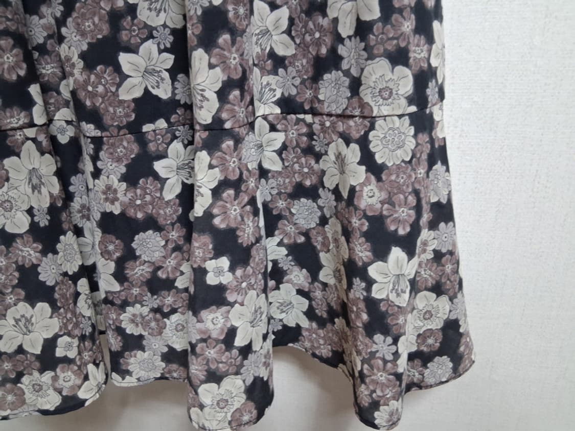 FREAKS STORE 일본수입 갈색 플로랄 플레어롱스커트 밑단 머메이드 상품이미지6