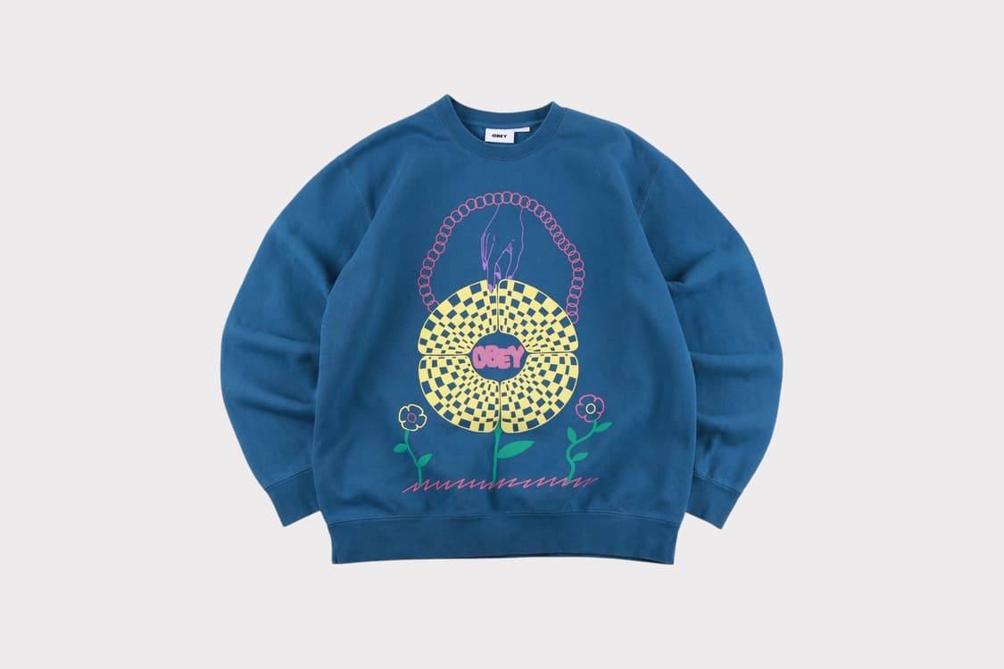 [L] 오베이 블루 플라워 맨투맨 상품이미지1