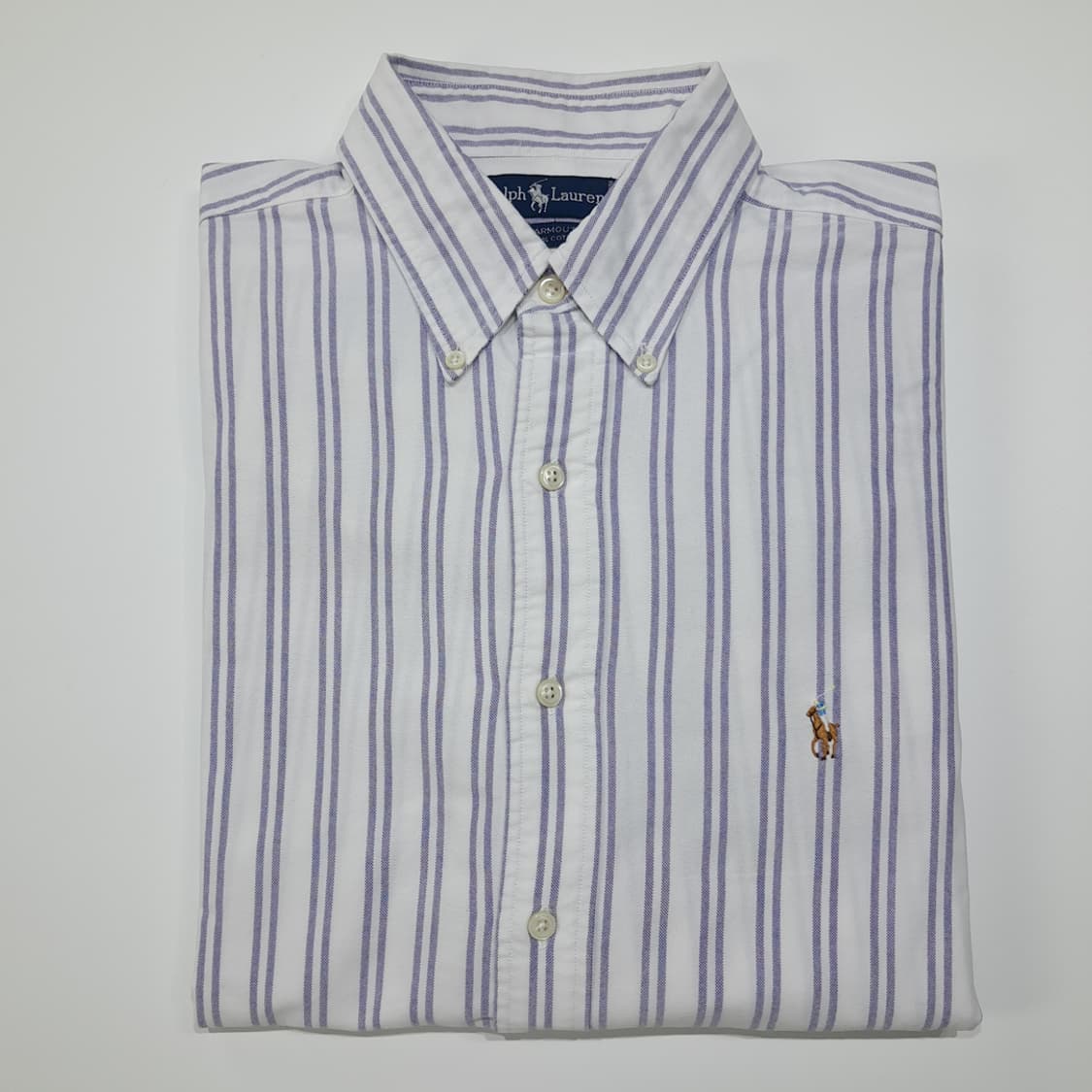 CL834 XL 폴로 90s 말레이시아판 모던스트라이프 퍼플 셔츠 남방 상품이미지7