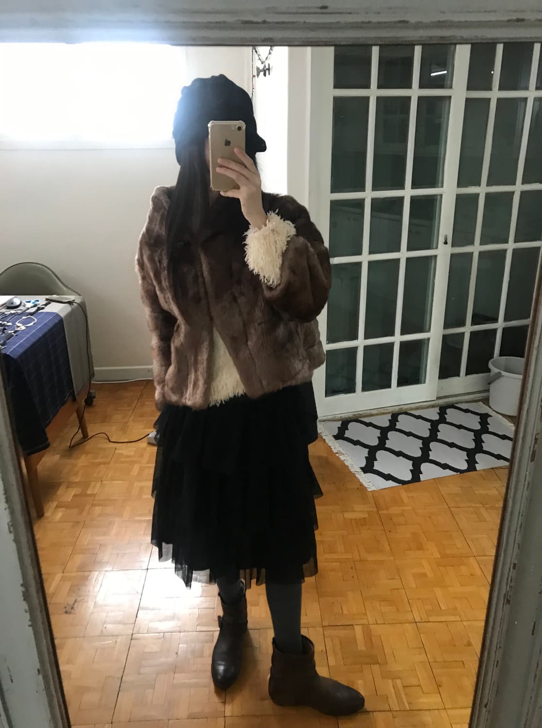 vintage brown fur jacket 상품이미지1