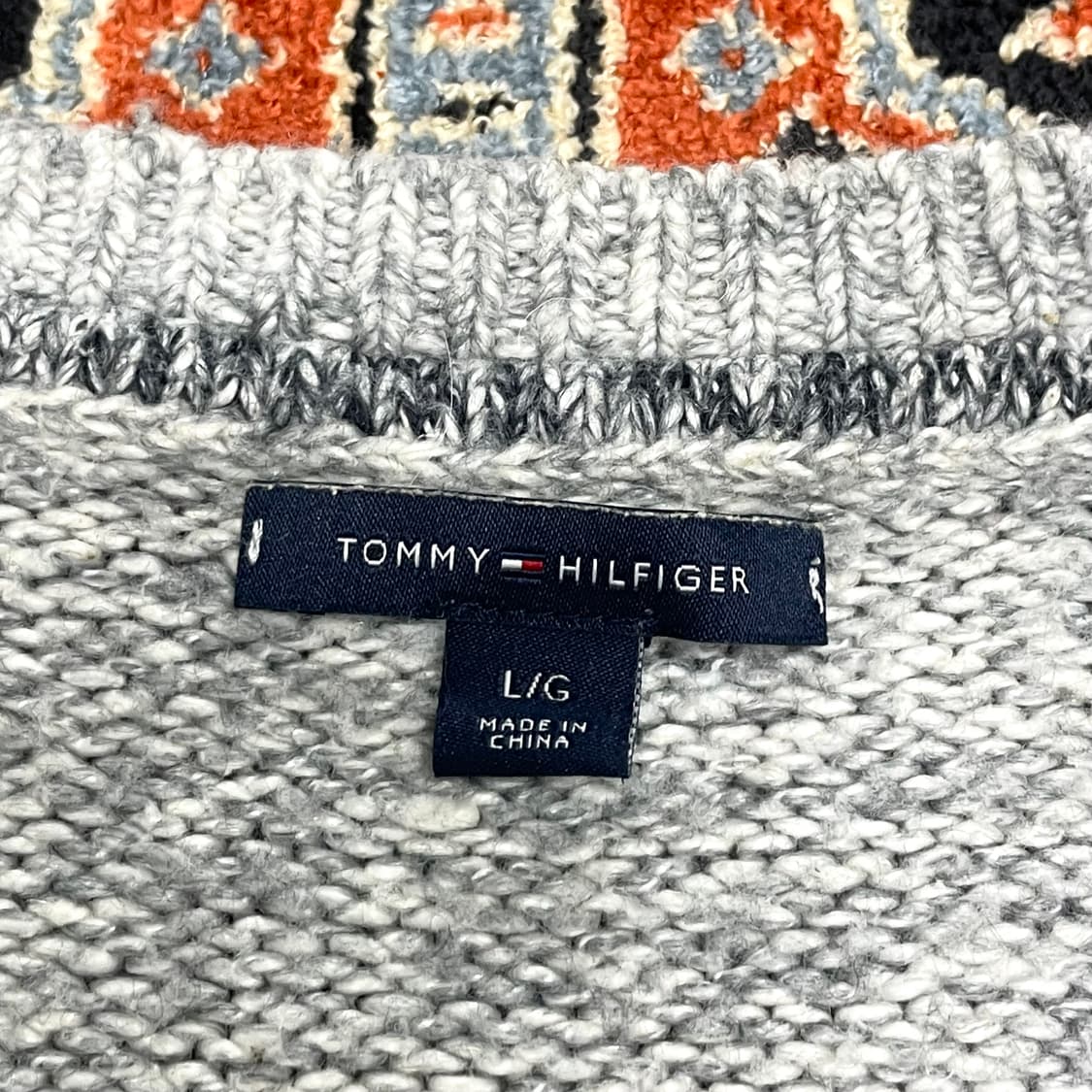 타미힐피거 그레이 꽈배기 아크릴혼방 니트 여성L 상품이미지3