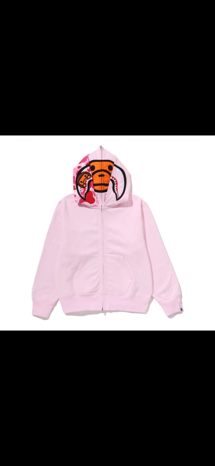 베이프 핑크 더블후드집업 상품이미지1