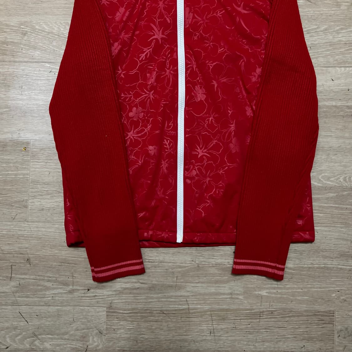 파라디조 여성 골프웨어 골프복 배색 방풍 집업니트 [레드] M/95 상품이미지3