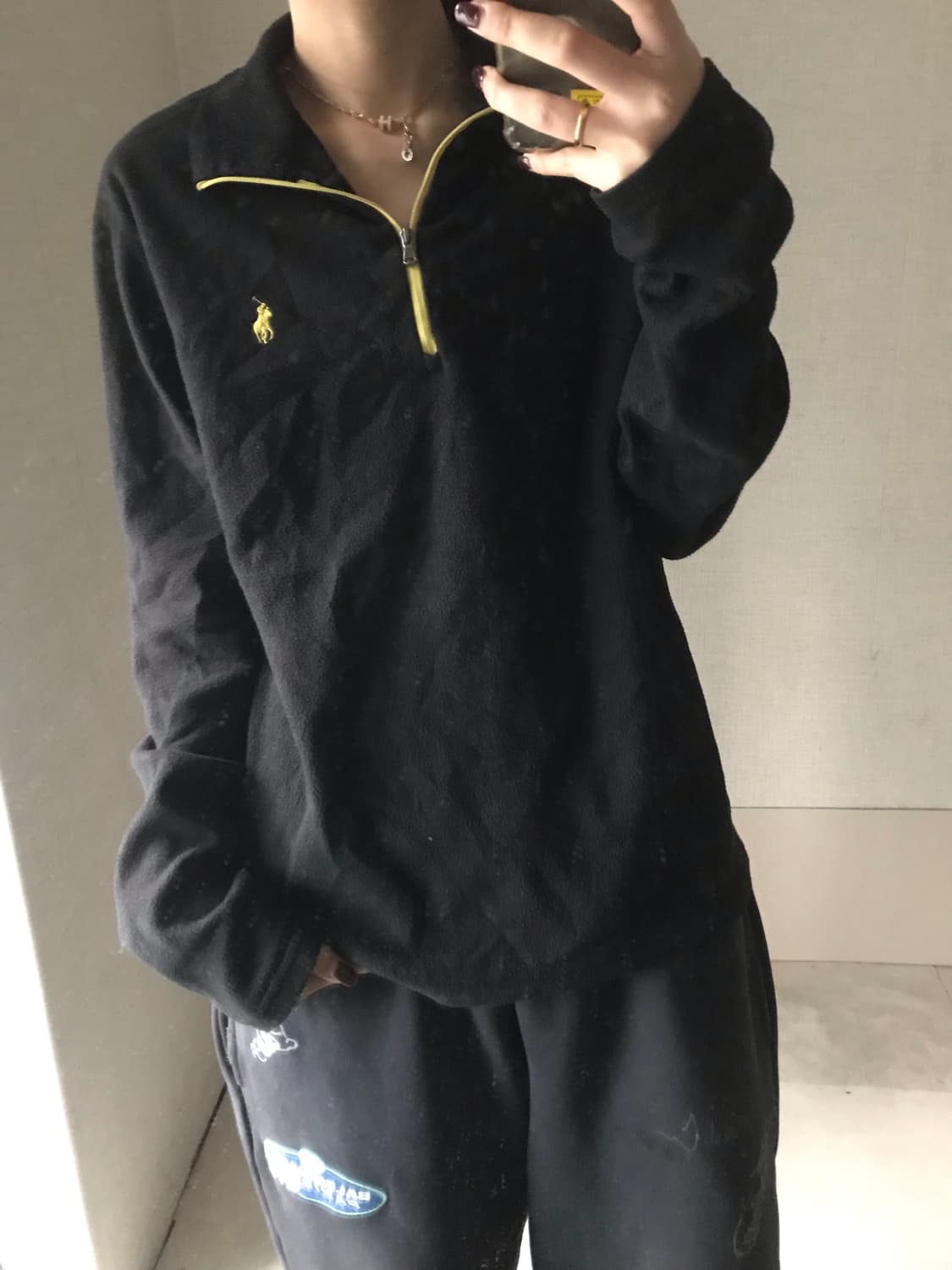 폴로 블랙 후리스 반집업 상품이미지3