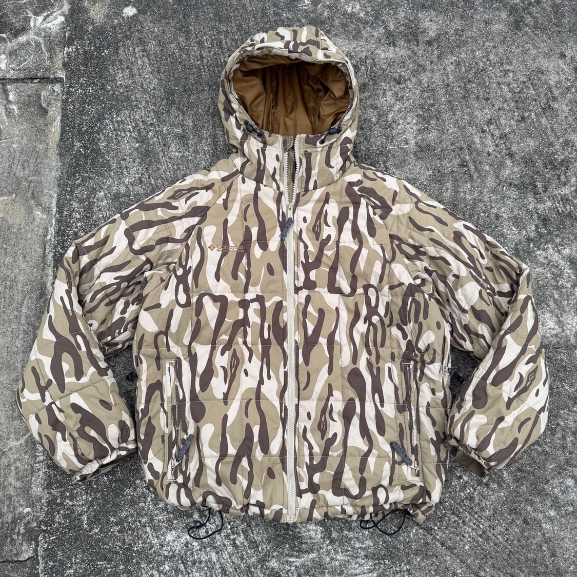 [L] 콜롬비아 카모패턴 후드 패딩 상품이미지1
