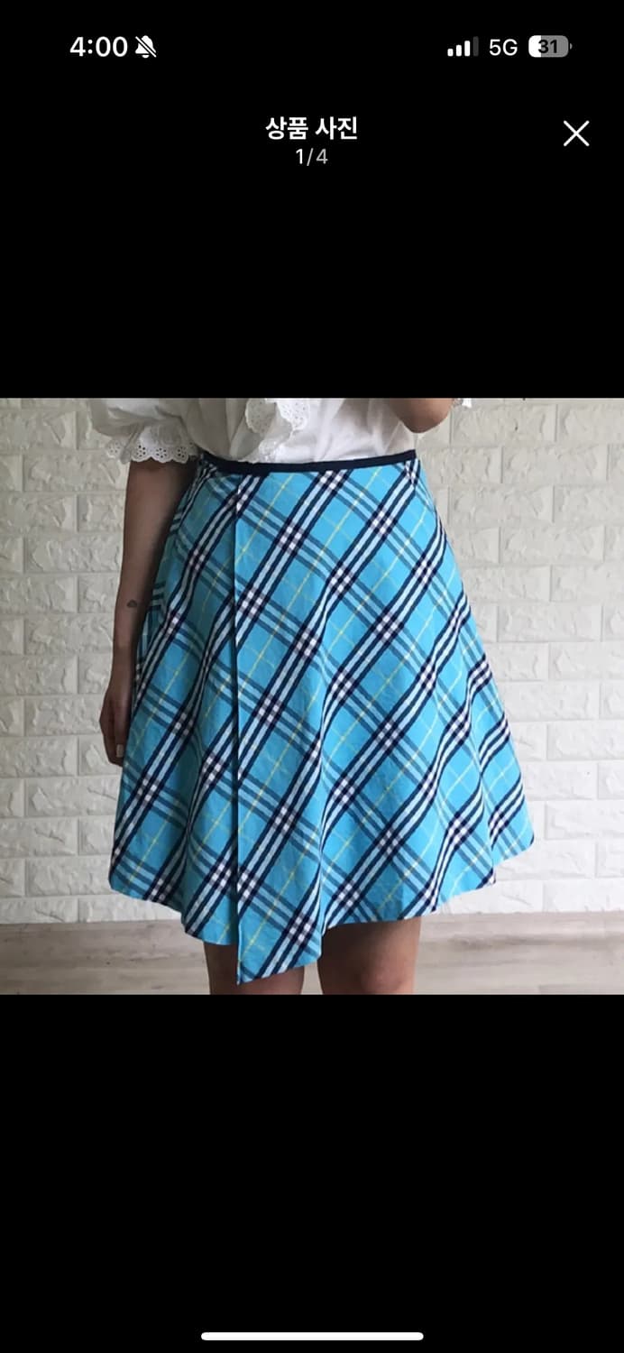 vintage BURBERRY blue check 빈티지버버리체크스커트 상품이미지1