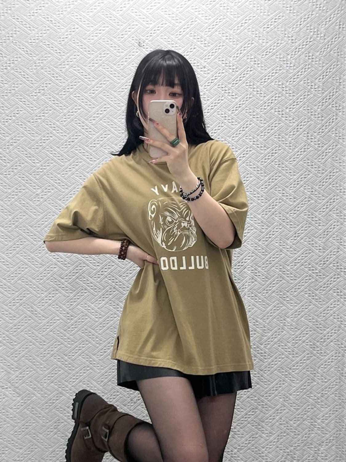 유니폼브릿지 빈티지 스트릿 펑크 불독 프린팅 반팔티 L C12073 상품이미지2
