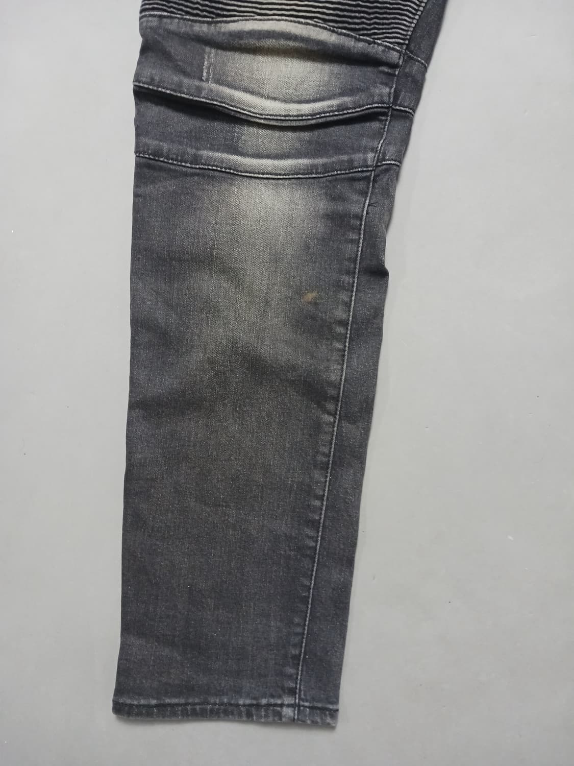 [34] 발망 데미지 워싱 블랙 바이커진 청바지 상품이미지3