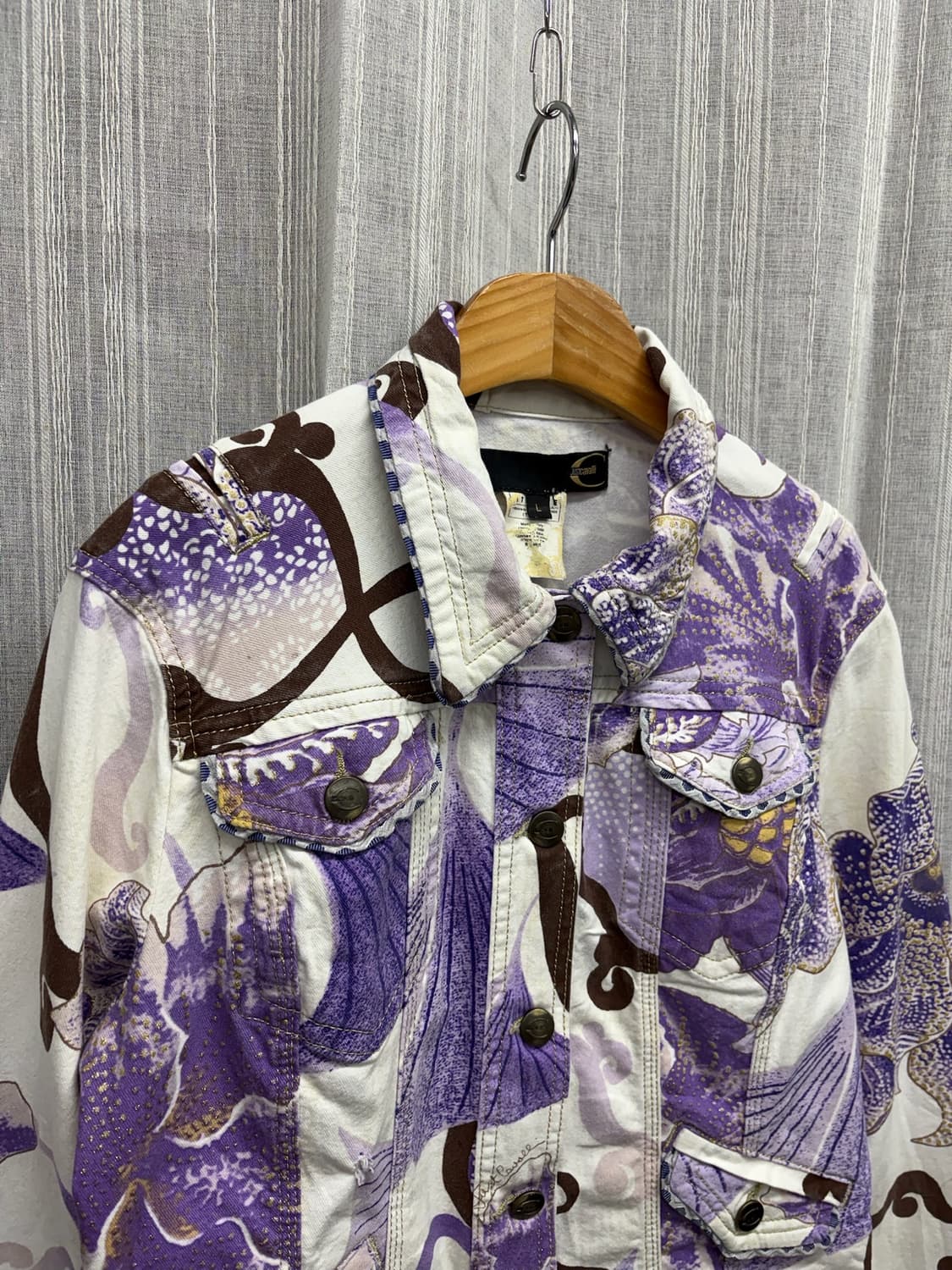 저스트 카발리 플로럴 데님 자켓 상품이미지2