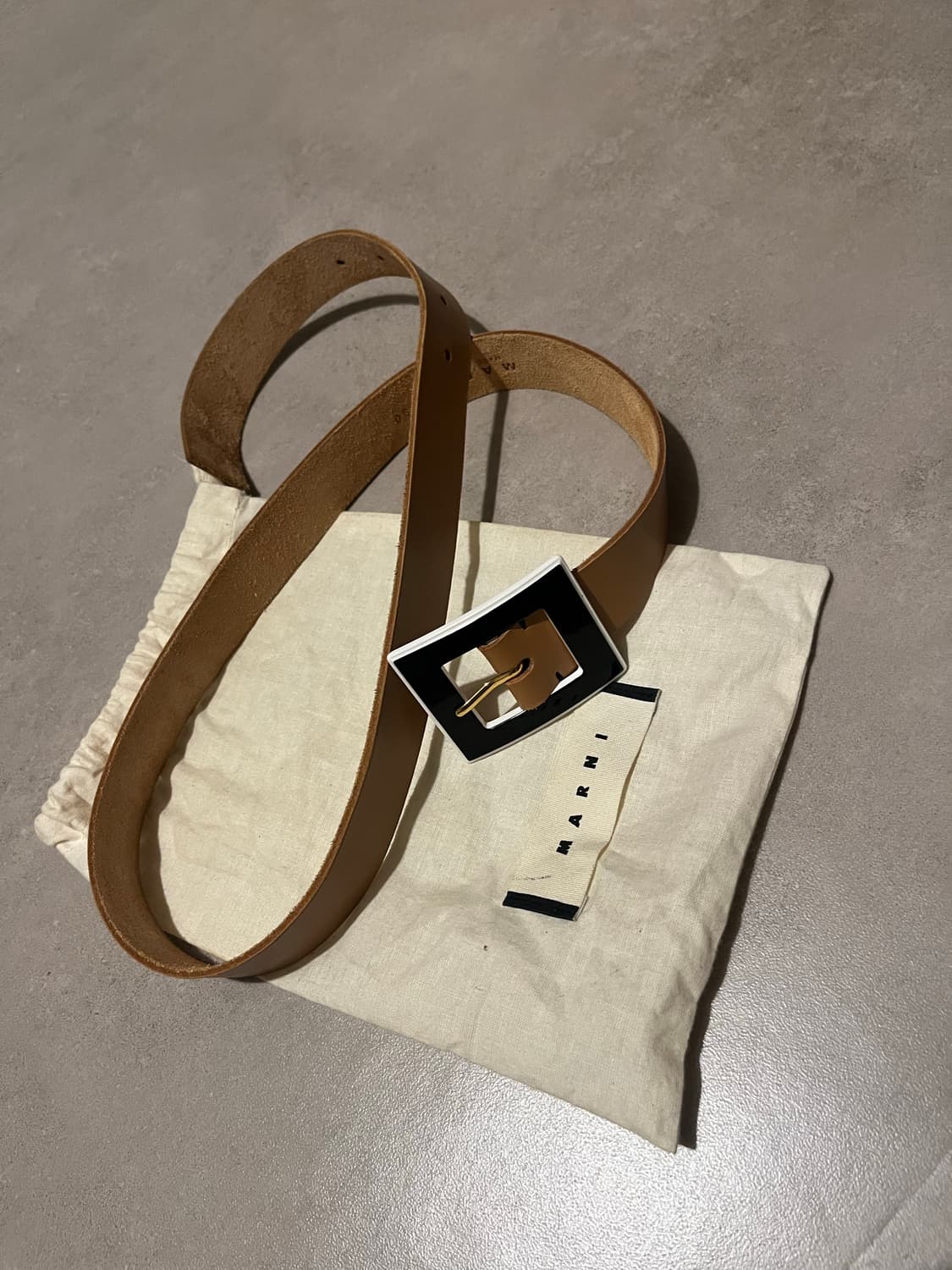 마르니 가죽 벨트 베이지 브라운 상품이미지1