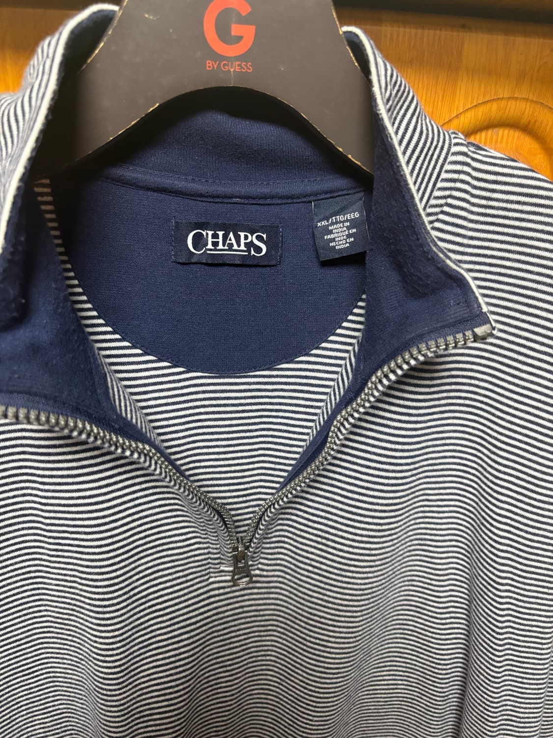 Chaps 풀오버 네이비 스트라이프 반집업 상품이미지3
