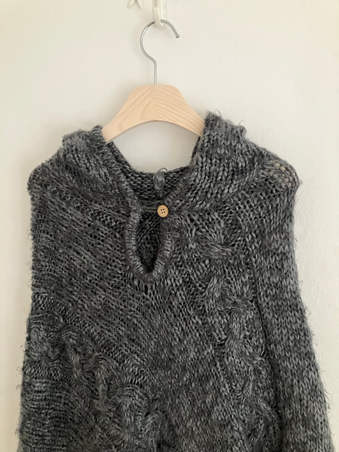 일본 빈티지 그레이 니트 케이프 상품이미지3