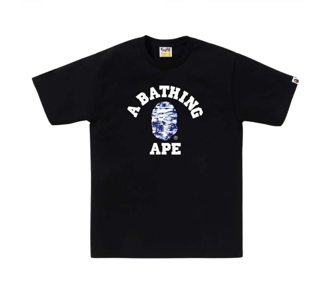 베이프 팜 트리 카모 컬리지 티셔츠 블랙 블루  상품이미지1