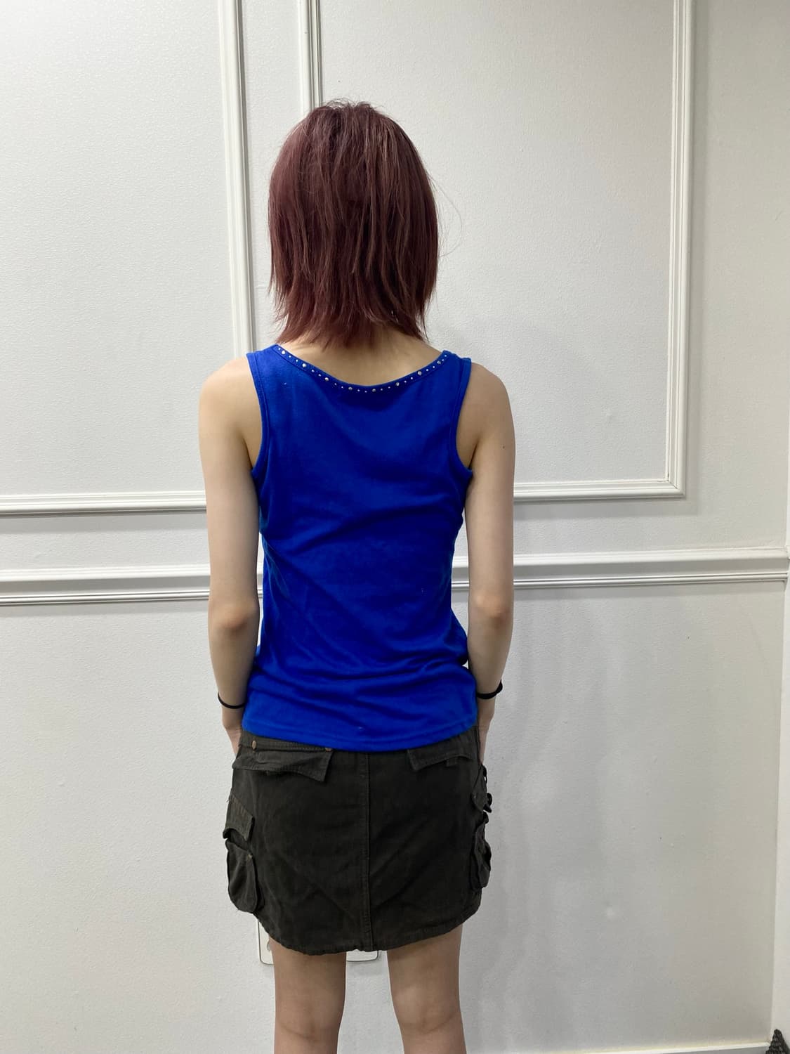 Y2K Cubic Detail Blue Sleeveless 상품이미지2