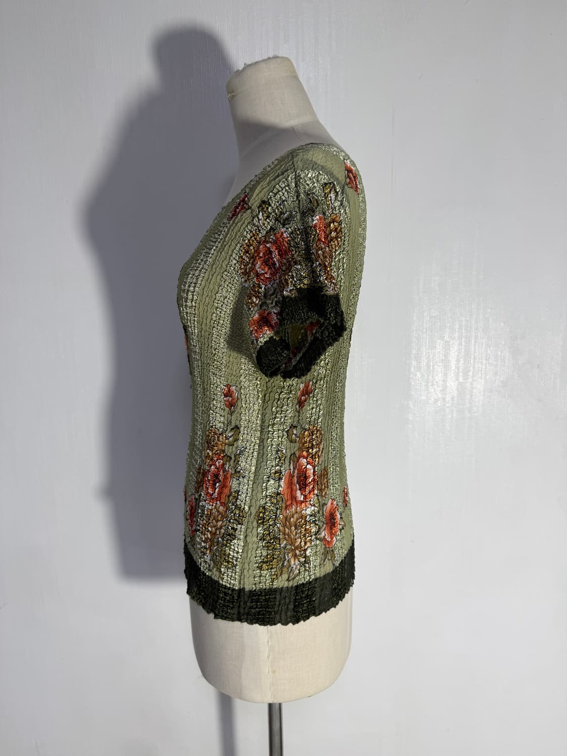 빈티지 로즈 패턴 플리츠 탑 오리엔탈 상품이미지2