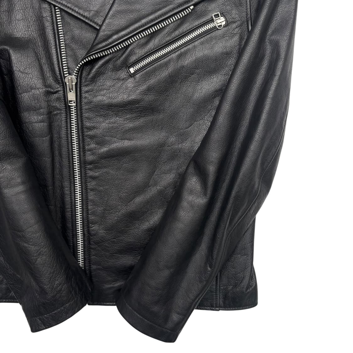 유니폼 브릿지 블랙 비대칭 레더 자켓 L 상품이미지3