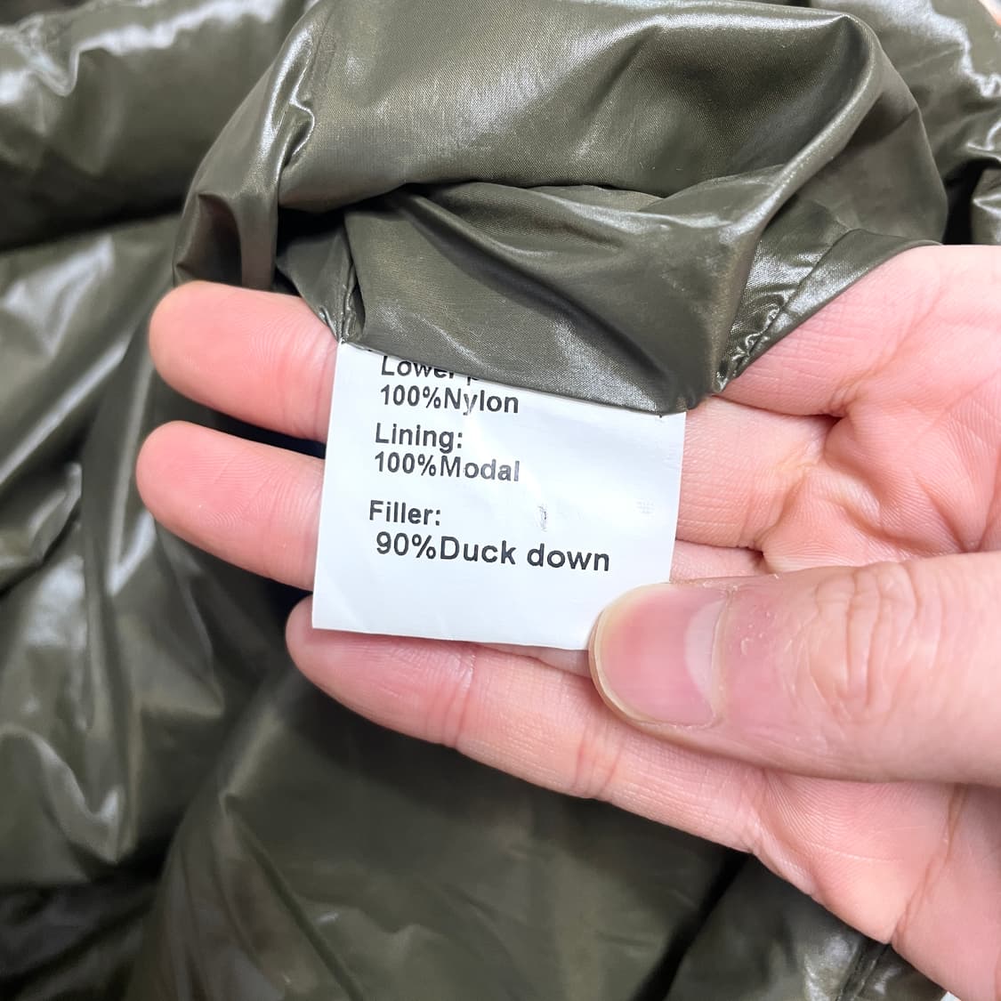 빈티지 카키 덕다운 패딩 스커트 여성L 상품이미지2