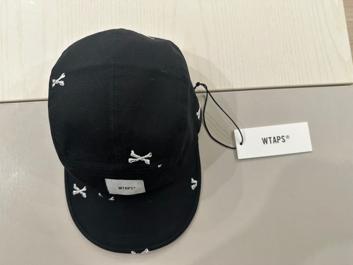 최종가격 더블탭스 크로스본 캠프캡 블랙 코튼 옥스포드캡 상품이미지2